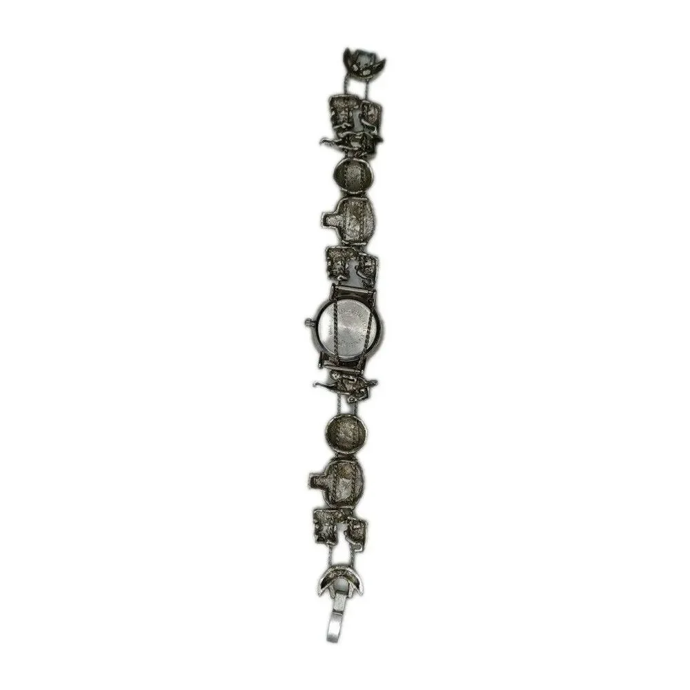 Slide Time Basketball Watch Women Charm Bracelet Mother of Pearl 7 1/4